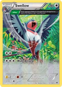 Karta Pokemon Swellow 72/108 (XY Roaring Skies) - Deck Exclusives