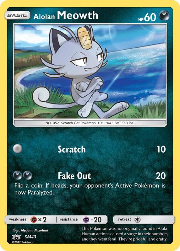Karta Pokemon Alolan Meowth - SM43 - SM Promos SM43