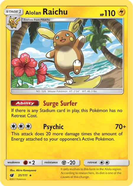 Alolan Raichu 31/111 - Crimson Invasion