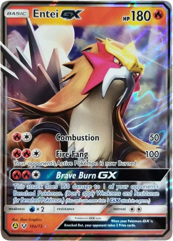 Karta Pokemon Entei GX - 10a/73 - Alternate Art Promos 10a/073