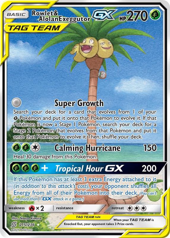 Rowlet & Alolan Exeggutor-GX 215/236 - Unified Minds