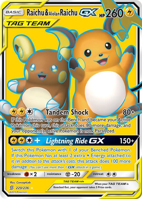 Raichu & Alolan Raichu-GX 220/236 - Unified Minds