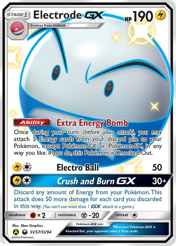 Karta Pokemon Electrode GX - Hidden Fates: Shiny Vault SV57/SV94