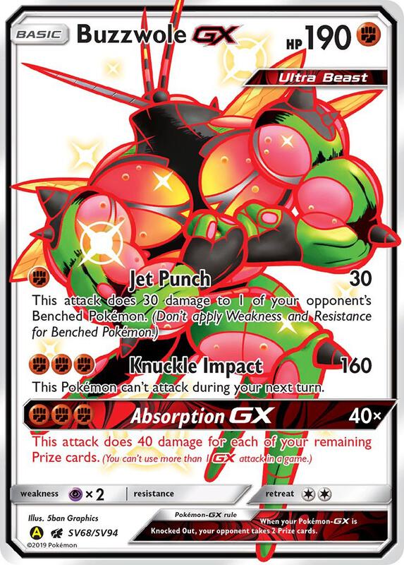 Karta Pokemon Buzzwole GX - Hidden Fates: Shiny Vault SV68/SV94