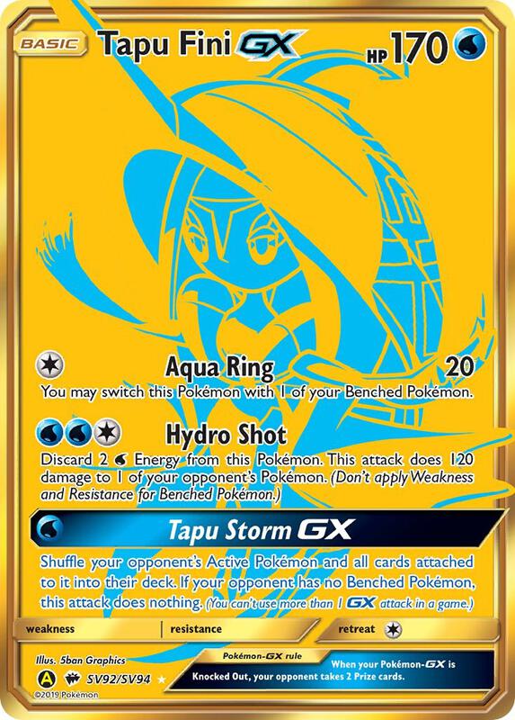 Karta Pokemon Tapu Fini GX - Hidden Fates: Shiny Vault SV92/SV94