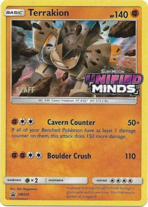 Karta Pokemon Terrakion - SM205 (Prerelease) [Staff] - SM Promos SM205