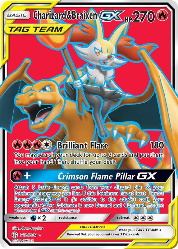 Charizard & Braixen-GX 212/236 - Cosmic Eclipse
