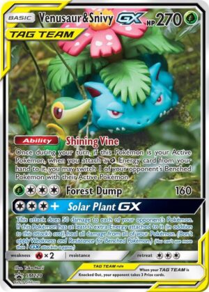 Karta Pokemon Venusaur & Snivy GX - SM229 - SM Promos SM229