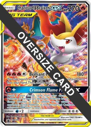 Karta Pokemon Charizard & Braixen GX - SM230 (SM Black Star Promo) - Jumbo Cards SM230