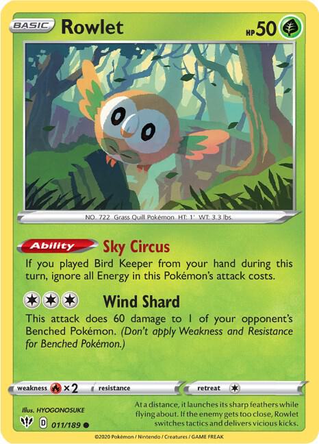 Rowlet 011/189 - Darkness Ablaze