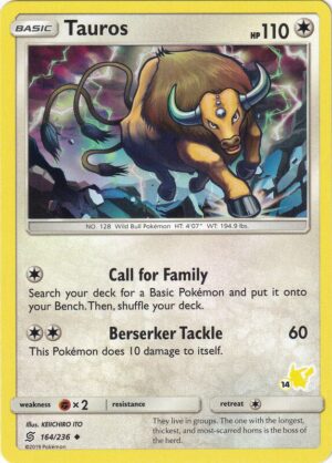 Karta Pokemon Tauros 164/236 (#14 Pikachu Stamped) - Battle Academy