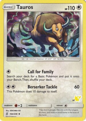 Karta Pokemon Tauros 164/236 (#37 Pikachu Stamped) - Battle Academy