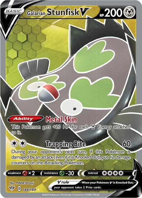 Galarian Stunfisk V 184/189 - Darkness Ablaze