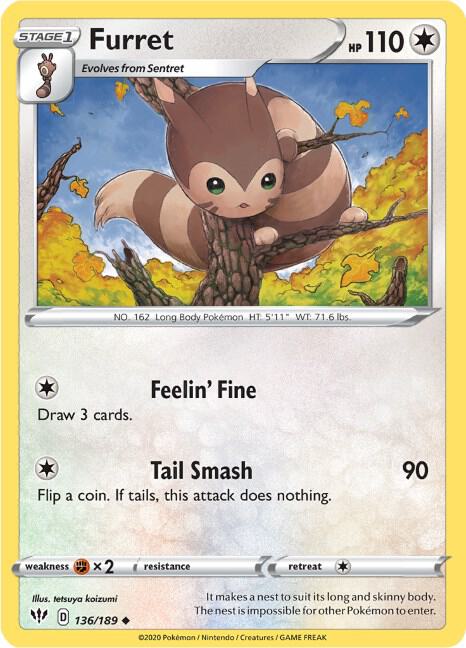 Furret 136/189 - Darkness Ablaze