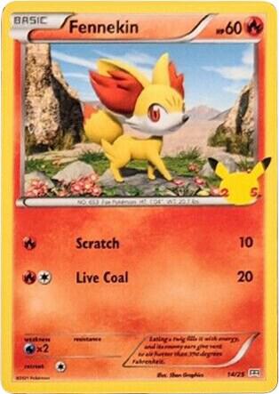 Karta Pokemon Fennekin 14/025 - 14/25 - McDonald's 25th Anniversary Promos