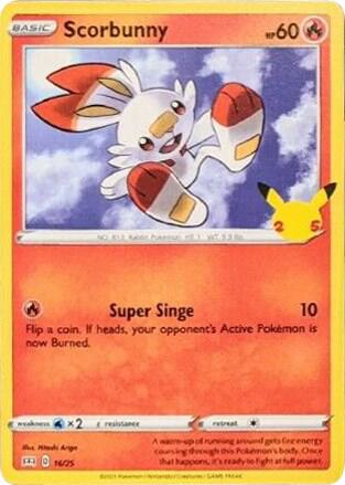 Karta Pokemon Scorbunny 16/025 - 16/25 - McDonald's 25th Anniversary Promos