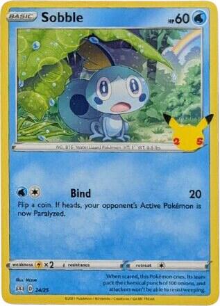 Karta Pokemon Sobble 24/025 - 24/25 - McDonald's 25th Anniversary Promos