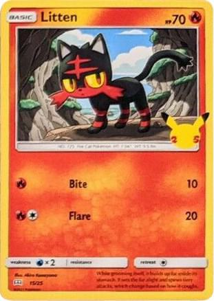 Karta Pokemon Litten 15/025 - 15/25 - McDonald's 25th Anniversary Promos