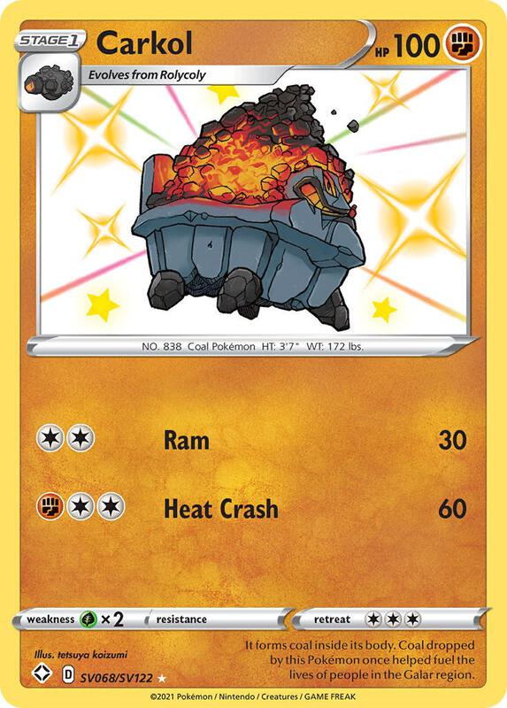 Karta Pokemon Carkol - Shining Fates: Shiny Vault SV068/SV122