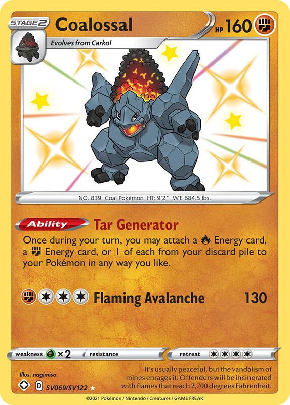 Karta Pokemon Coalossal - Shining Fates: Shiny Vault SV069/SV122