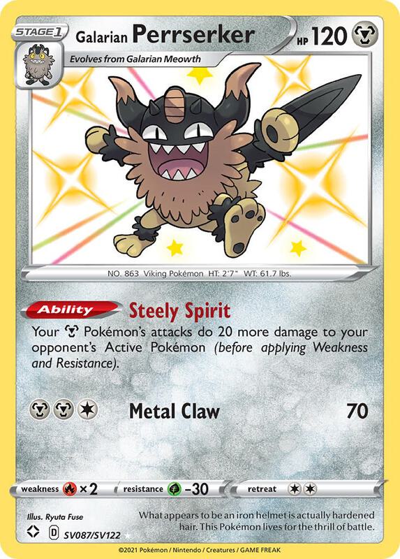 Karta Pokemon Galarian Perrserker - Shining Fates: Shiny Vault SV087/SV122