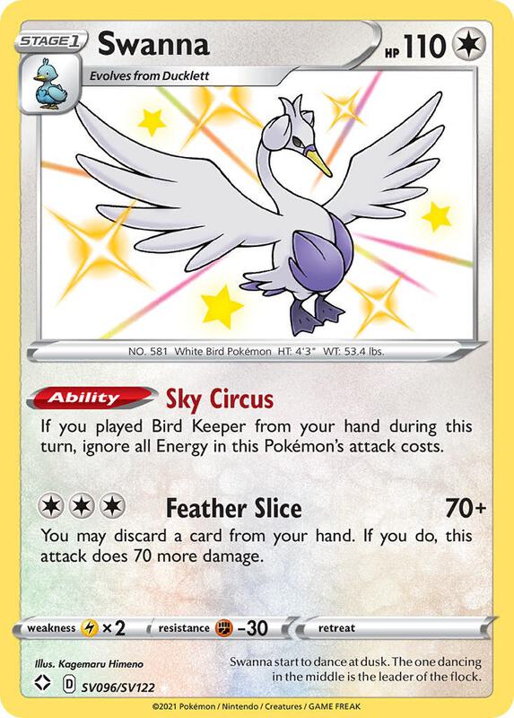 Karta Pokemon Swanna - Shining Fates: Shiny Vault SV096/SV122
