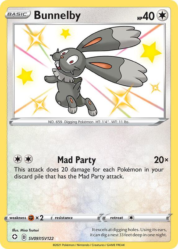 Karta Pokemon Bunnelby - Shining Fates: Shiny Vault SV097/SV122