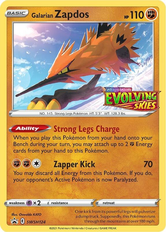 Karta Pokemon Galarian Zapdos - SWSH124 (Prerelease) - SWSH: Sword & Shield Promo Cards SWSH124