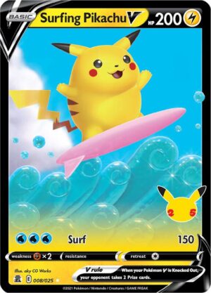 Surfing Pikachu V 008/025 - Celebrations