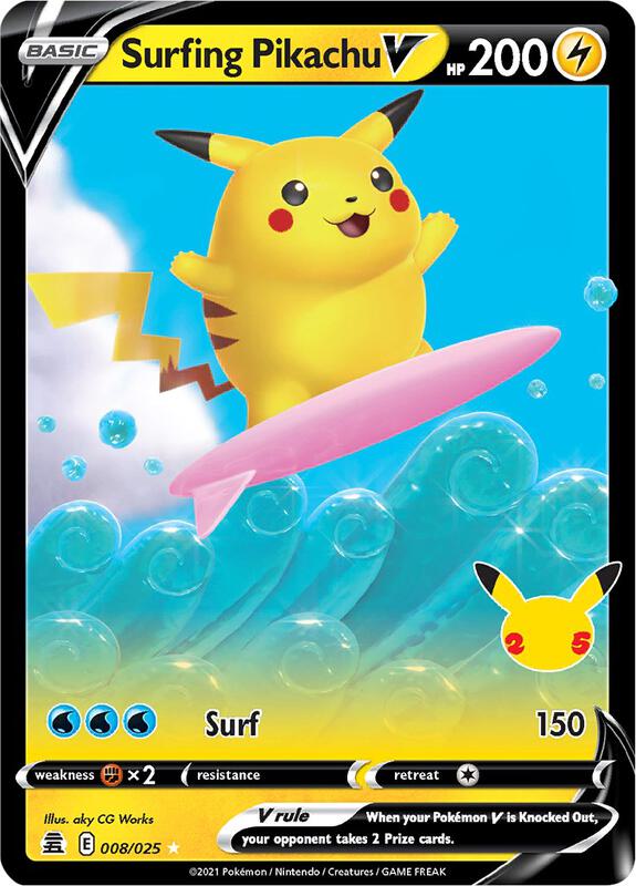 Surfing Pikachu V 008/025 - Celebrations