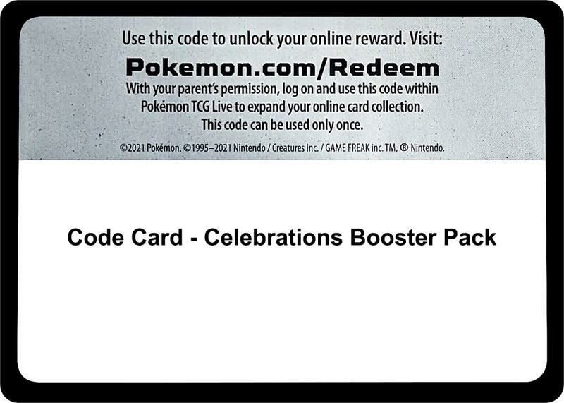 Karta Pokemon Code Card - Celebrations Booster Pack - Celebrations