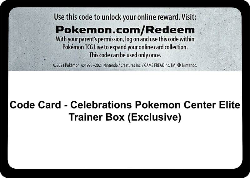 Karta Pokemon Code Card - Celebrations Pokemon Center Elite Trainer Box (Exclusive) - Celebrations