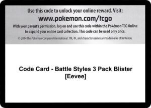 Karta Pokemon Code Card - Battle Styles 3 Pack Blister [Eevee] - SWSH05: Battle Styles