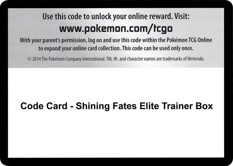 Karta Pokemon Code Card - Shining Fates Elite Trainer Box - Shining Fates