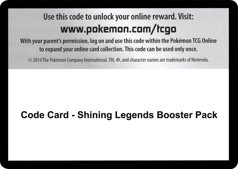 Karta Pokemon Code Card - Shining Legends Booster Pack - Shining Legends