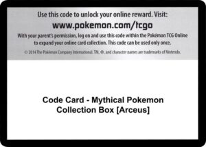 Karta Pokemon Code Card - Mythical Pokemon Collection Box [Arceus] - Generations