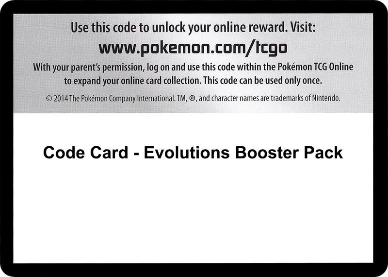 Karta Pokemon Code Card - Evolutions Booster Pack - XY - Evolutions