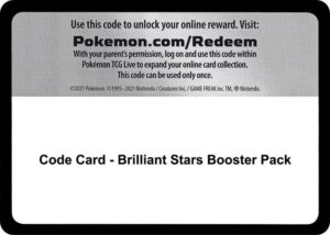 Karta Pokemon Code Card - Brilliant Stars Booster Pack - SWSH09: Brilliant Stars