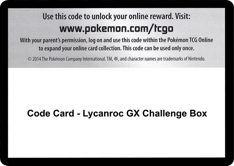 Karta Pokemon Code Card - Lycanroc GX Challenge Box - SM - Burning Shadows