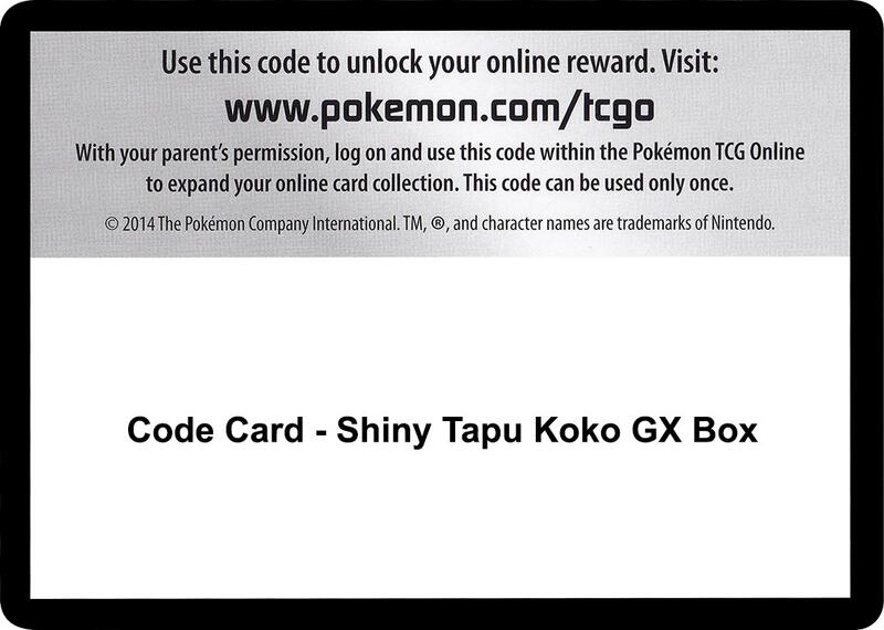 Karta Pokemon Code Card - Shiny Tapu Koko GX Box - SM - Guardians Rising