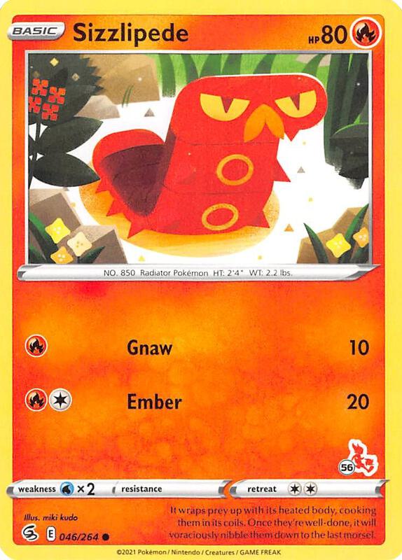 Karta Pokemon Sizzlipede 46/264 (#56 Cinderace Stamped) - Battle Academy 2022