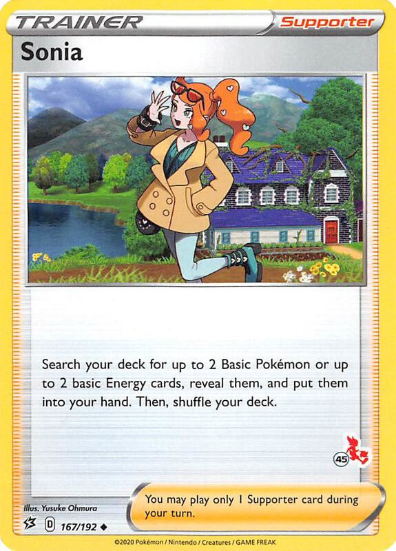 Karta Pokemon Sonia 167/192 (#45 Cinderace Stamped) - Battle Academy 2022