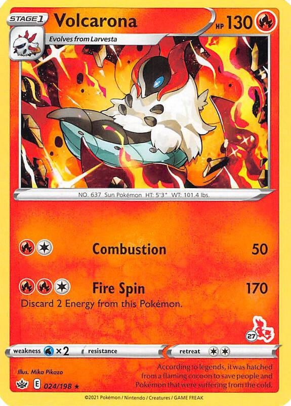 Karta Pokemon Volcarona 24/198 (#27 Cinderace Stamped) - Battle Academy 2022