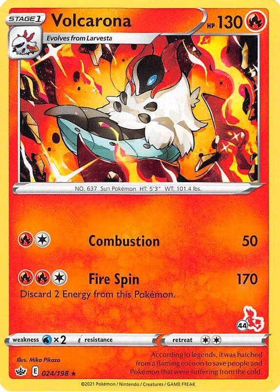 Karta Pokemon Volcarona 24/198 (#44 Cinderace Stamped) - Battle Academy 2022
