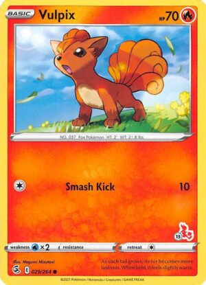 Karta Pokemon Vulpix 29/264 (#13 Cinderace Stamped) - Battle Academy 2022