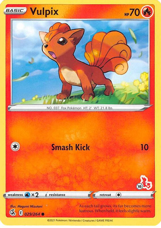 Karta Pokemon Vulpix 29/264 (#18 Cinderace Stamped) - Battle Academy 2022