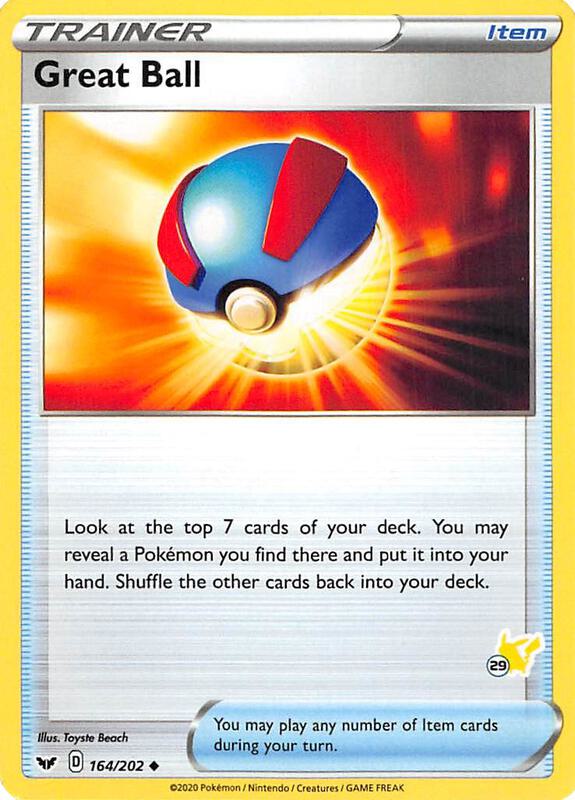Karta Pokemon Great Ball 164/202 (#29 Pikachu Stamped) - Battle Academy 2022