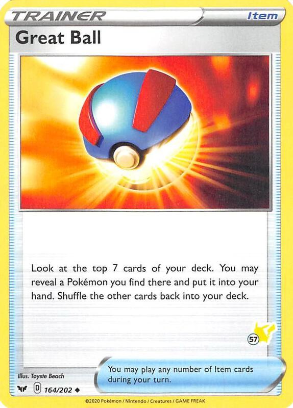 Karta Pokemon Great Ball 164/202 (#57 Pikachu Stamped) - Battle Academy 2022