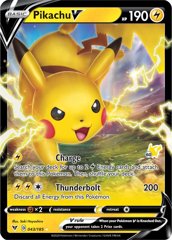Karta Pokemon Pikachu V 43/185 (#60 Pikachu Stamped) - Battle Academy 2022