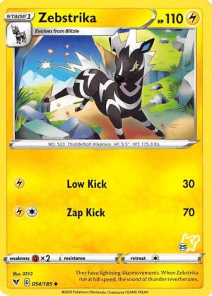 Karta Pokemon Zebstrika 54/185 (#25 Pikachu Stamped) - Battle Academy 2022